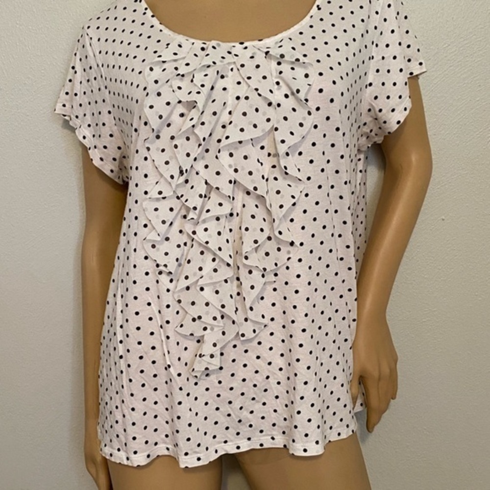 Elle polka dot stretch top size 1X - Picture 2 of 8